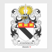 Johnson Familienwappen Aufkleber (Blatt)
