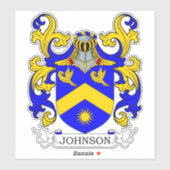 Johnson Familienwappen Aufkleber (Blatt)