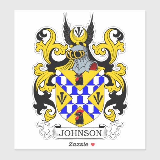 Johnson Familienwappen Aufkleber (Blatt)