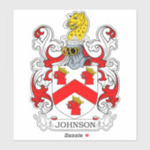 Johnson Familienwappen Aufkleber (Blatt)