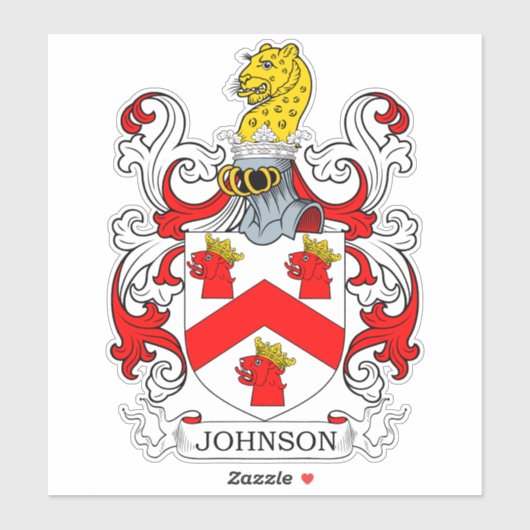 Johnson Familienwappen Aufkleber (Blatt)
