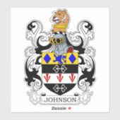 Johnson Familienwappen Aufkleber (Blatt)