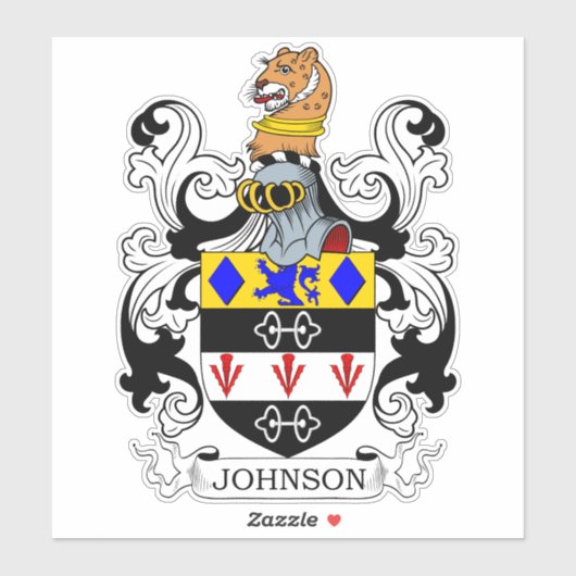 Johnson Familienwappen Aufkleber (Blatt)