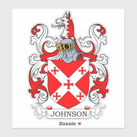 Johnson Familienwappen Aufkleber (Blatt)