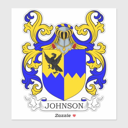 Johnson Familienwappen Aufkleber (Blatt)
