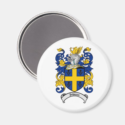 Johnson Familienwappen - Wappenschild Magnet (Vorderseite/Rückseite)