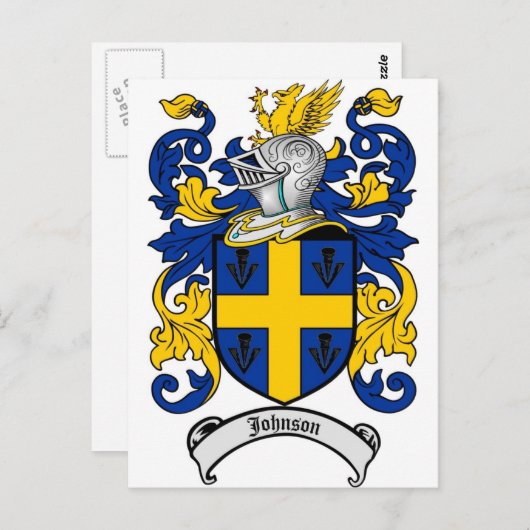 Johnson Familienwappen - Wappenschild Postkarte (Vorne/Hinten)