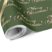 Johnson Family Christmas Green Imitate Gold Geschenkpapier (Rolleneckpunkt)