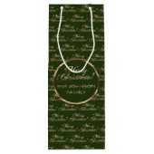 Johnson Family Christmas Green Imitate Gold Geschenktüte Für Weinflaschen (Rückseite)