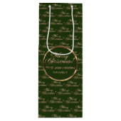 Johnson Family Christmas Green Imitate Gold Geschenktüte Für Weinflaschen (Vorderseite)