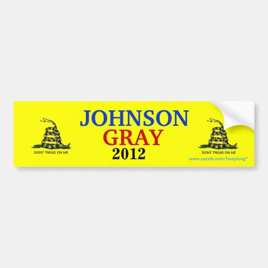 JOHNSON/GRAY GADSDEN FLAGGE AUTOAUFKLEBER (Vorne)