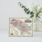 Johnson-Karte 1866 von Washington DC Postkarte (Stehend Vorderseite)