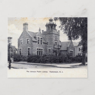 Johnson Library, Hackensack New Jersey Vintag Postkarte