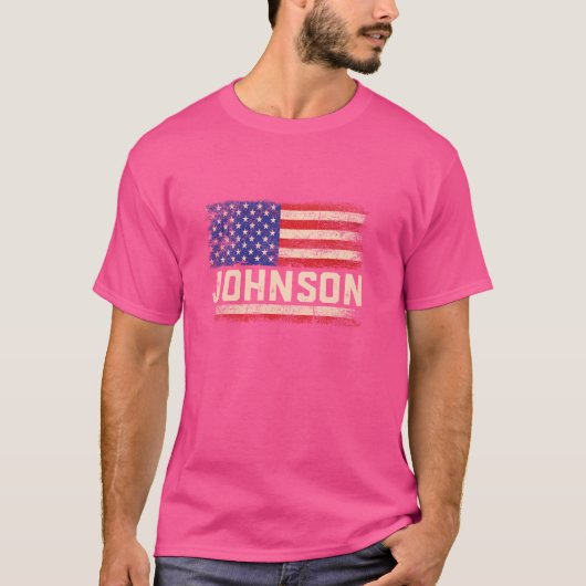 Johnson Nachname Shirt Johnson Name American Flag (Vorderseite)