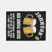 Johnsons Beer Removal Service Funny Beer Lover Bee Fleecedecke (Vorderseite (Horizontal))