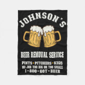 Johnsons Beer Removal Service Funny Beer Lover Bee Fleecedecke (Vorderseite)