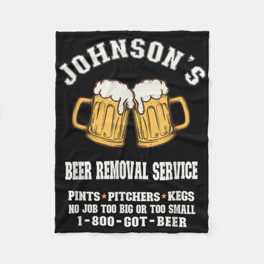 Johnsons Beer Removal Service Funny Beer Lover Bee Fleecedecke (Vorderseite)