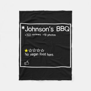 Johnsons Grillen "No Vegan Food Here One Star" Fleecedecke