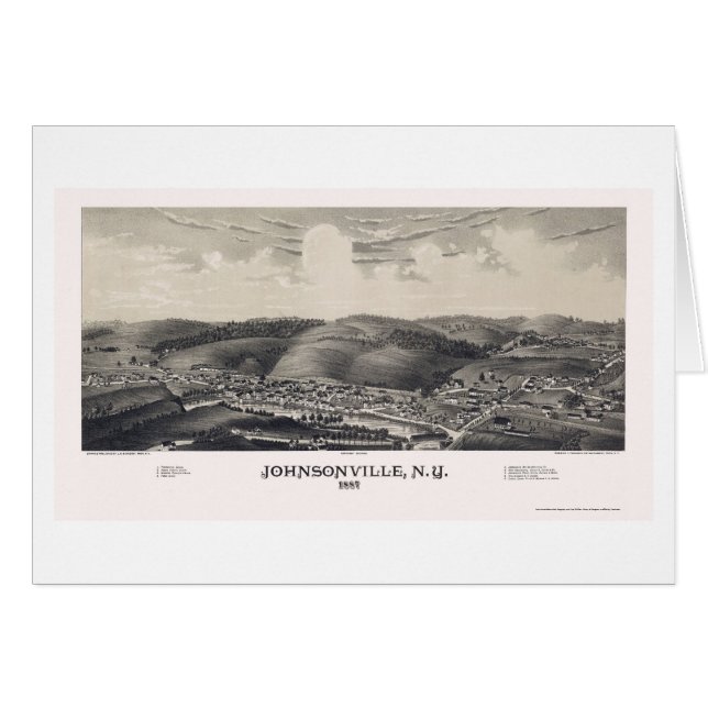 Johnsonville, NY panoramische Karte - 1887 (Vorderseite (Horizontal))