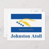 Johnston Atoll Flag mit Namen Postkarte (Vorne/Hinten)