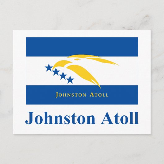 Johnston Atoll Flag mit Namen Postkarte (Vorderseite)