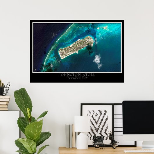 Johnston Atoll from Space Satellite Map Poster (Heimbüro)