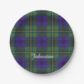 Johnston-Clan karierter schottischer Tartan Pappteller (Vorderseite)