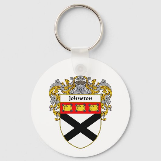 Johnston Coat of Arms/Familienwappen (Mantled) Schlüsselanhänger (Vorderseite)