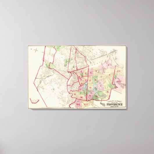 Johnston Rhode Island Map Leinwanddruck (Vorderseite)