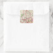 Johnston Rhode Island Map Quadratischer Aufkleber (Tasche)