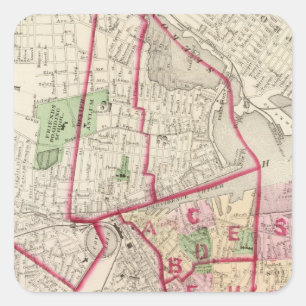 Johnston Rhode Island Map Quadratischer Aufkleber