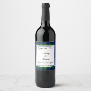 Johnston Scottish Wedding Wine Label Weinetikett