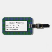 Johnston Tartan Kariert Luggage Tag Gepäckanhänger (Vorderseite horizontal)