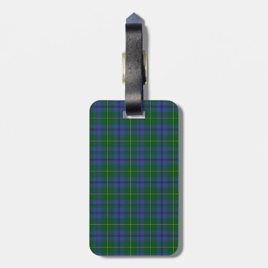 Johnston Tartan Kariert Luggage Tag Gepäckanhänger (Rückseite vertikal)