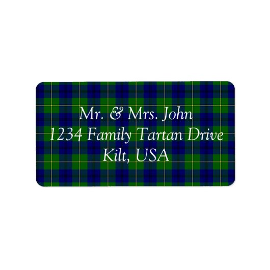 Johnston Tartan Label Adressaufkleber (Vorne)