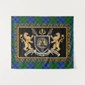 Johnstone Clan Abzeichen & Motto w/Lions Wandteppich (Vorderseite (Horizontal))