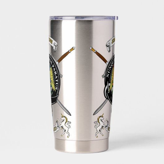 Johnstone Clan Abzeichen Tartan & Schwerter Thermobecher (Links)