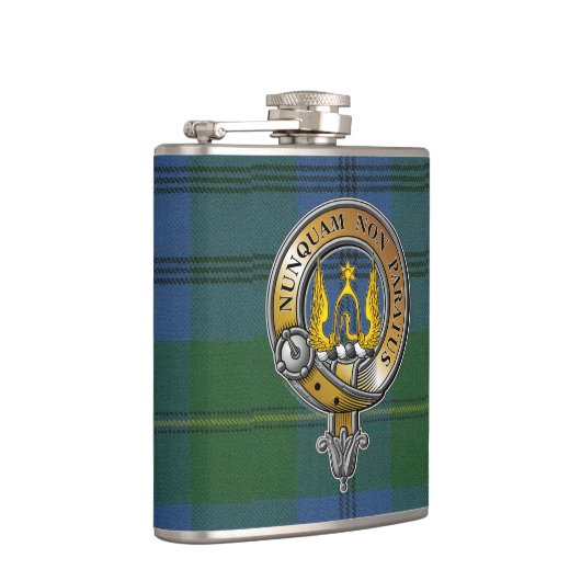 Johnstone Tartan & Abzeichen Flachmann (Rechts)