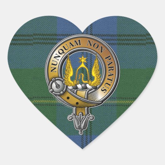 Johnstone Tartan & Badge Herz-Aufkleber (Vorderseite)