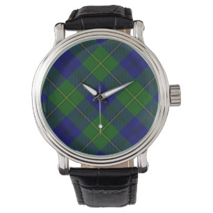 Johnstone-Tartan blau grün kariert Armbanduhr