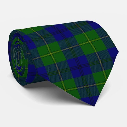 Johnstone tartan blue kariert krawatte (Gerollt)