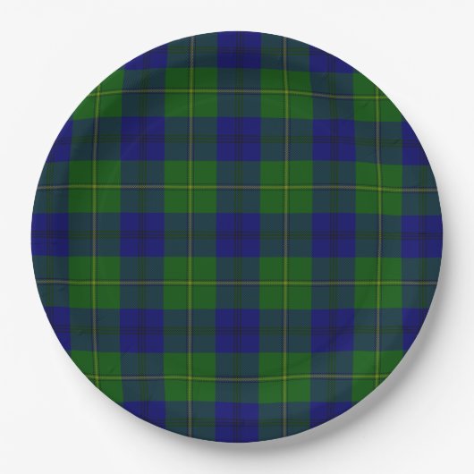 Johnstone tartan blue kariert pappteller (Vorderseite)