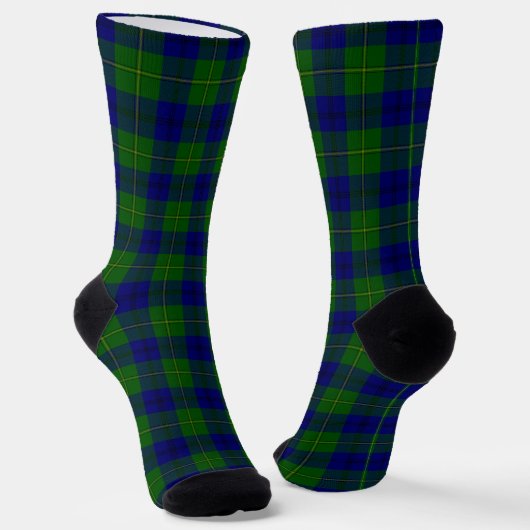 Johnstone tartan blue kariert socken (Gewinkelt)