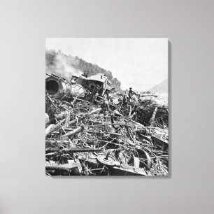 Johnstown Flood Train Wreck Vintag 1889 Leinwanddruck