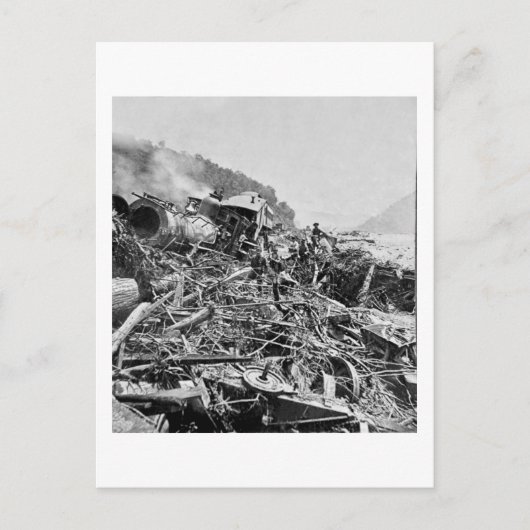 Johnstown Flood Train Wreck Vintag 1889 Postkarte (Vorderseite)