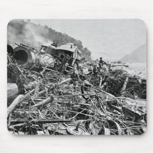 Johnstown-Flut Zugunglück Vintage 1889 Mousepad