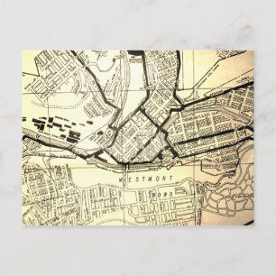 Johnstown, PA Vintag Map Postkarte