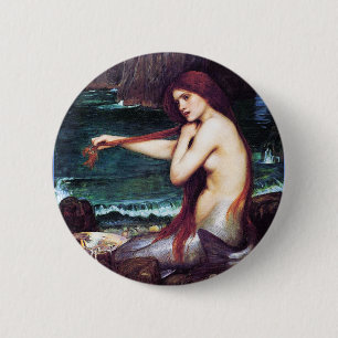 JohnWaterhouse - eine Meerjungfrau Button