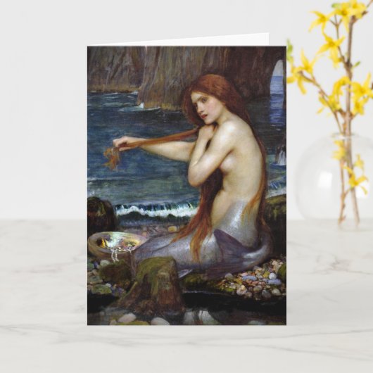 Johnwaterhouse-Meerjungfrau Karte (Gelbe Blume)