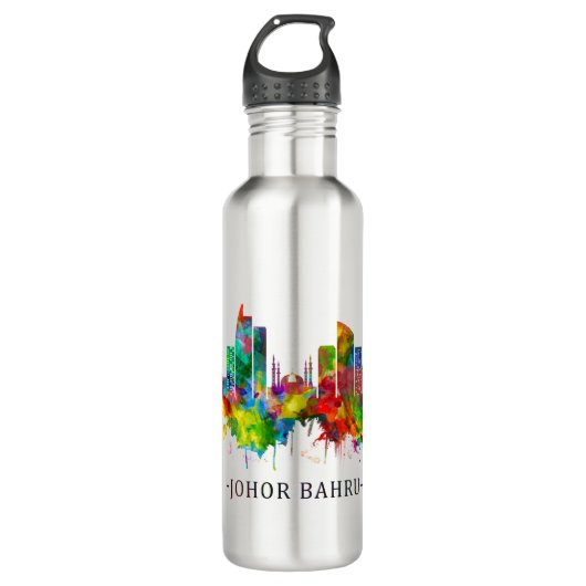 Johor Bahru Malaysia Skyline Edelstahlflasche (Vorderseite)